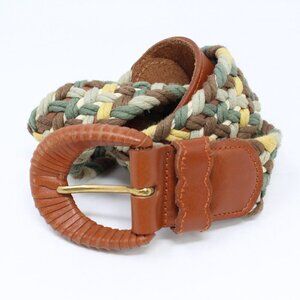 Vintage‎ Express Leather & Cotton Woven Belt S
